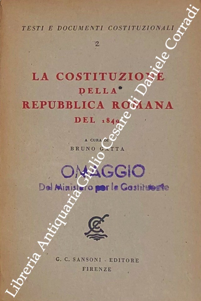 La Costituzione della Repubblica Romana del 1849