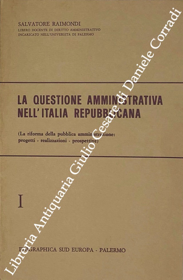La questione amministrativa nell'Italia repubblicana