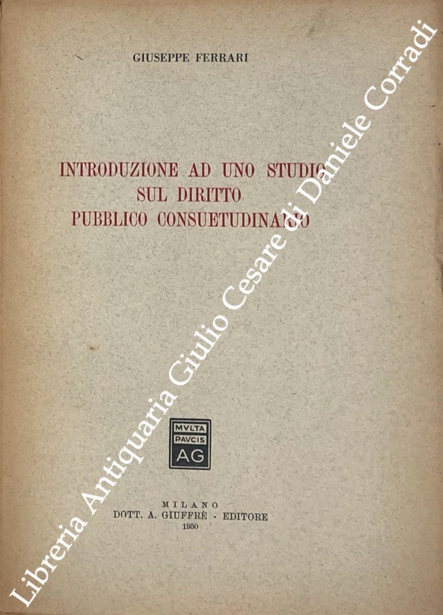 Introduzione ad uno studio sul diritto pubblico consuetudinario