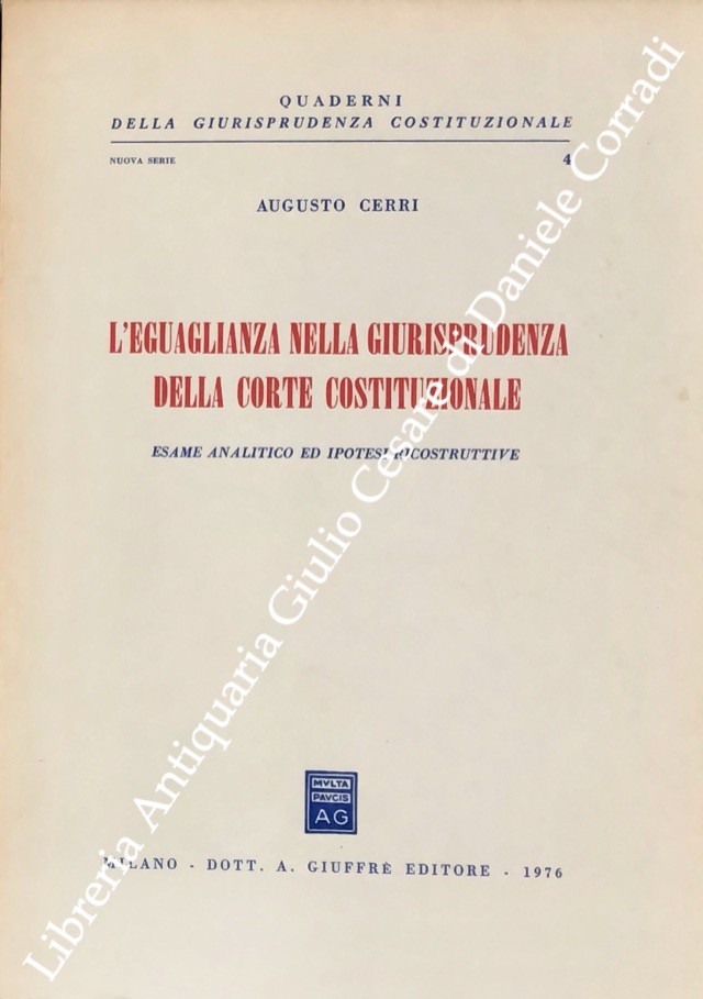 L'eguaglianza nella giurisprudenza della Corte Costituzionale