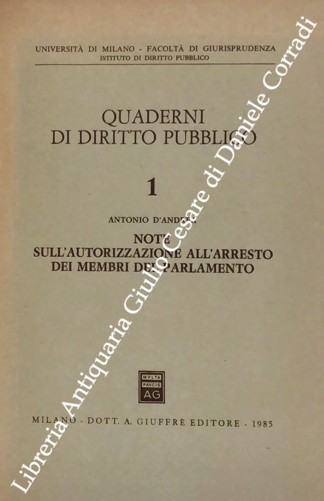 Note sull'autorizzazione all'arresto dei membri del parlamento