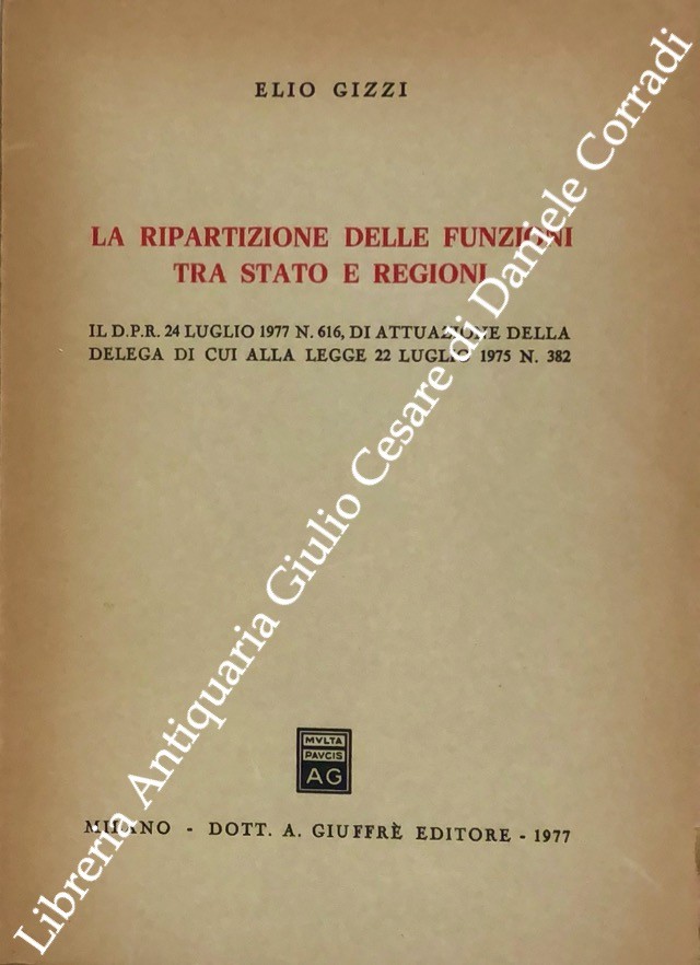 La ripartizione delle funzioni tra stato e regioni