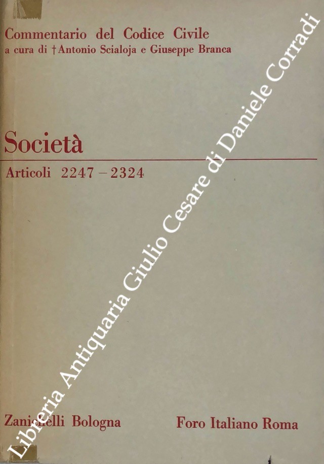 Delle società. Disposizioni generali. Soc. semplici
