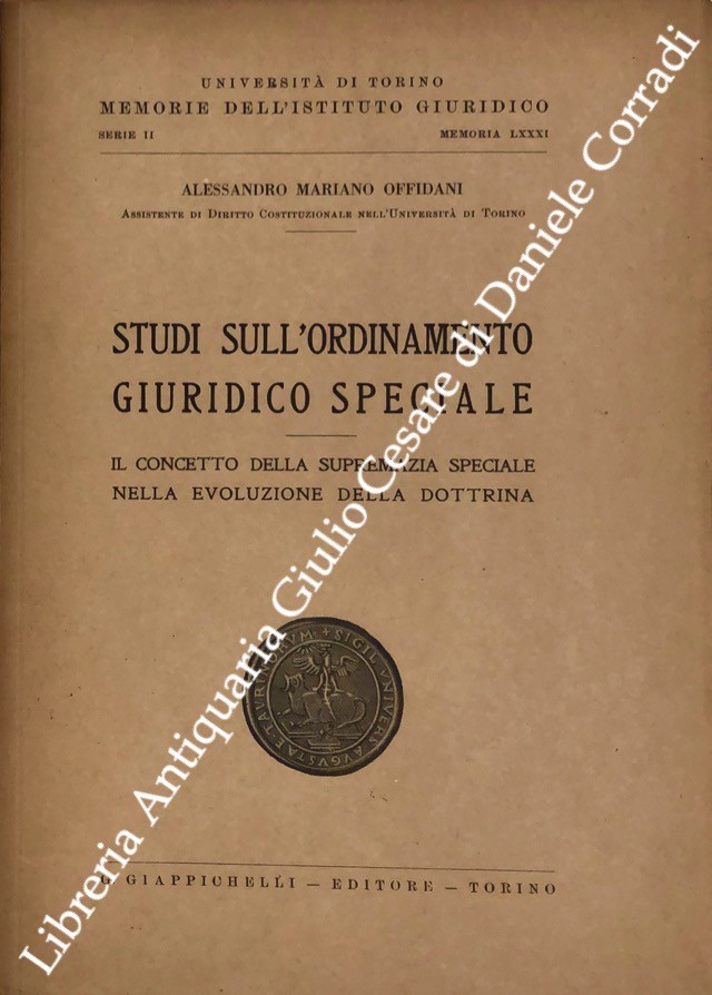 Studi sull'ordinamento giuridico speciale