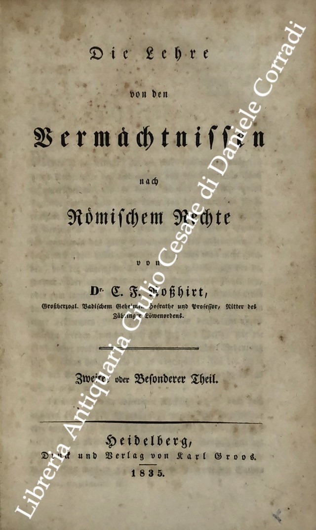 Die lehre von den vermachtnissen nach romischem rechte