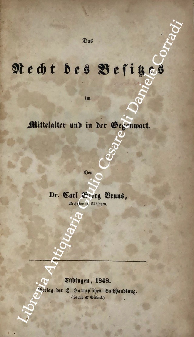 Das recht des besitzes im mittelalter und in der gegenwart