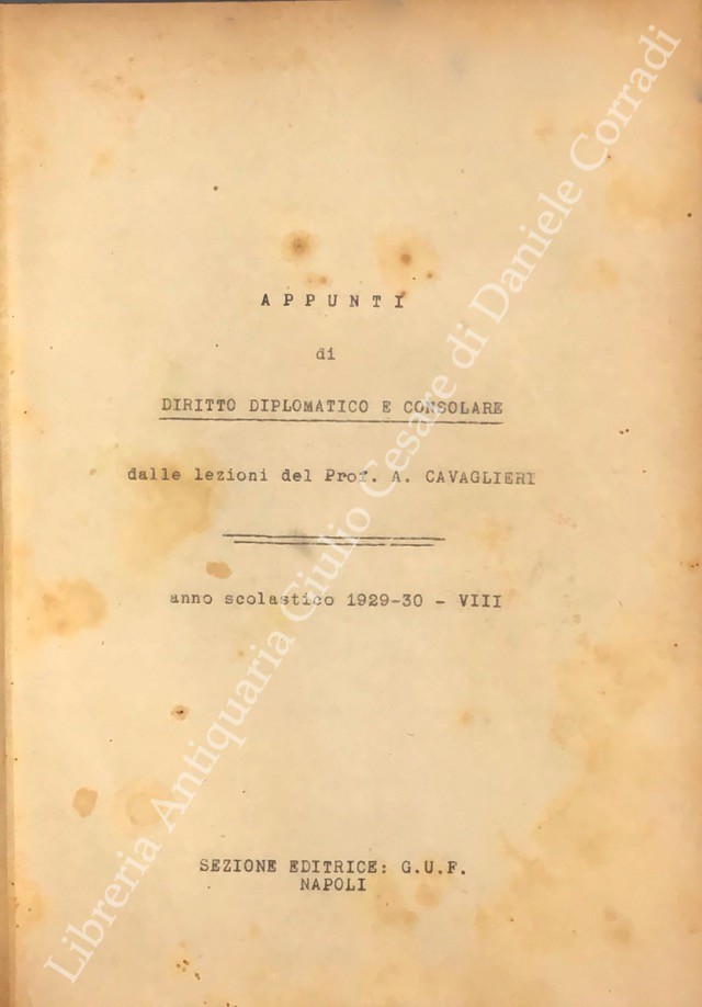 Appunti di diritto diplomatico e consolare