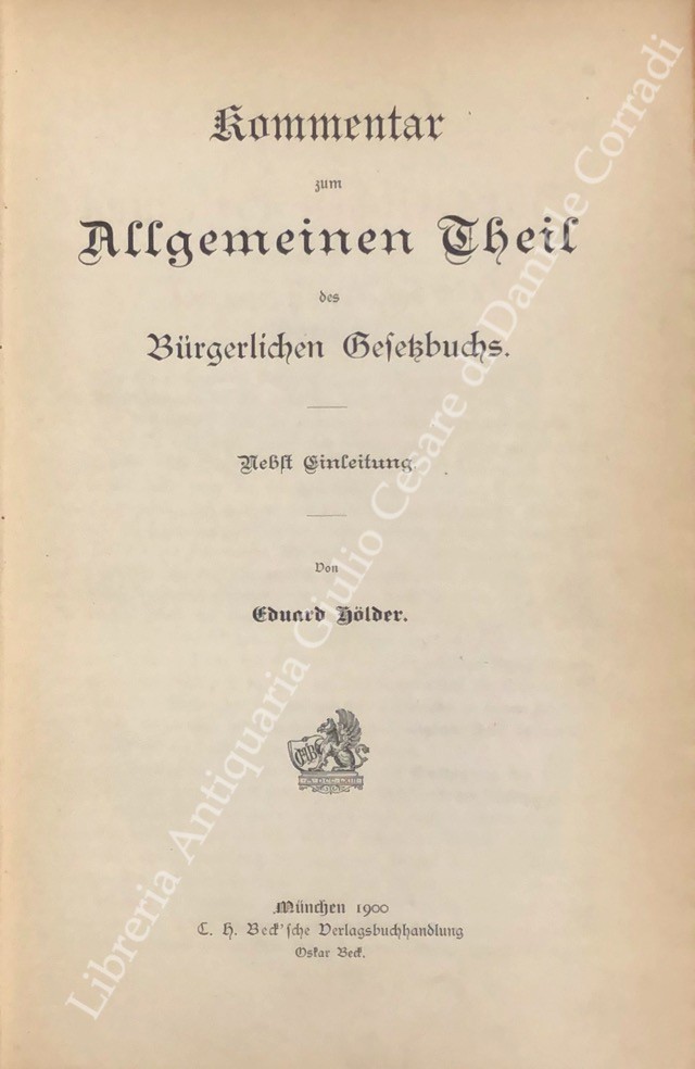 Kommentar zum allgemeinen theil