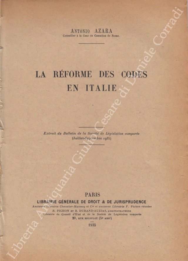 La reforme des codes en Italie