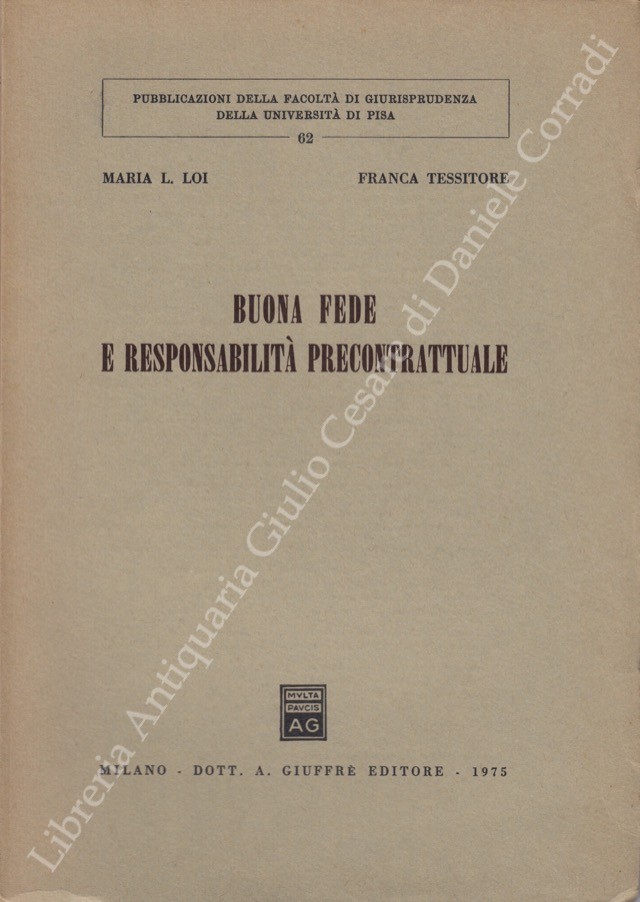 Buona fede e responsabilità precontrattuale