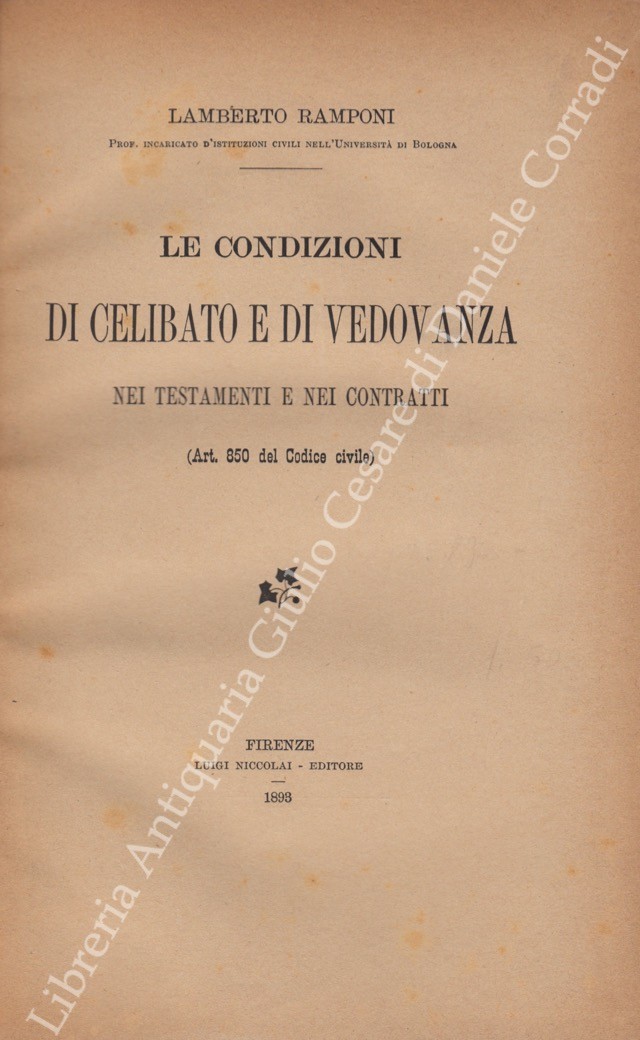 Le condizioni di celibato e di vedovanza