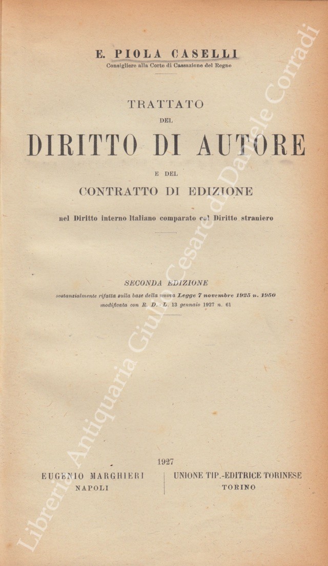 Trattato del diritto di autore
