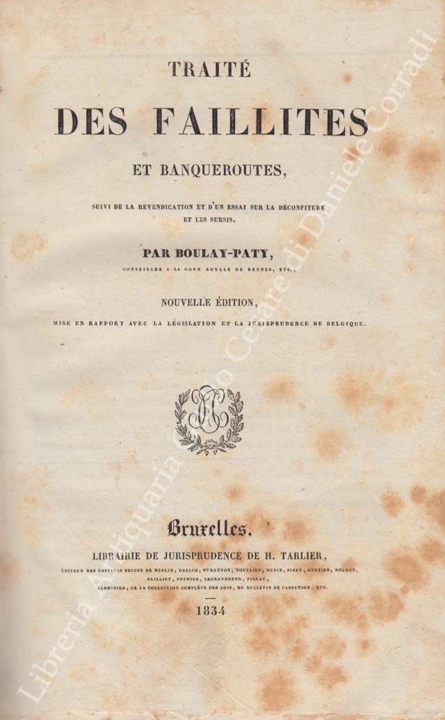 Traite des faillites et banqueroutes