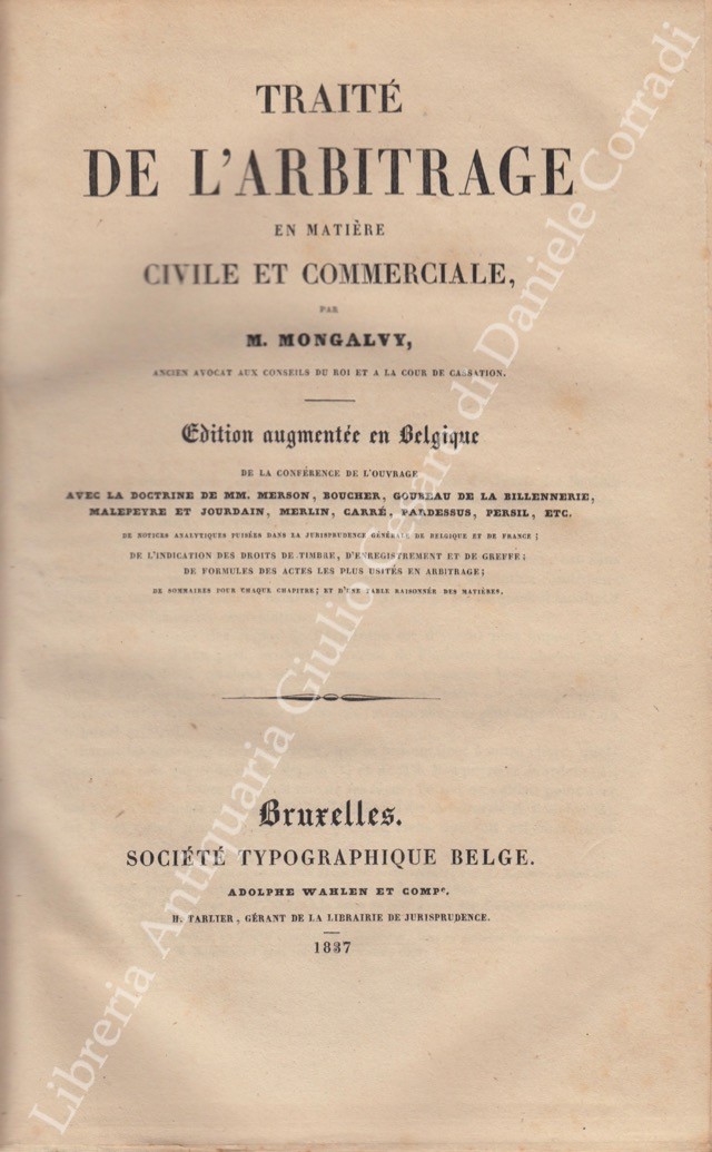 Traite de l'arbitrage