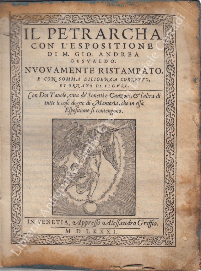 Il Petrarcha con l'espositione di M. Gio. Andrea Gesualdo
