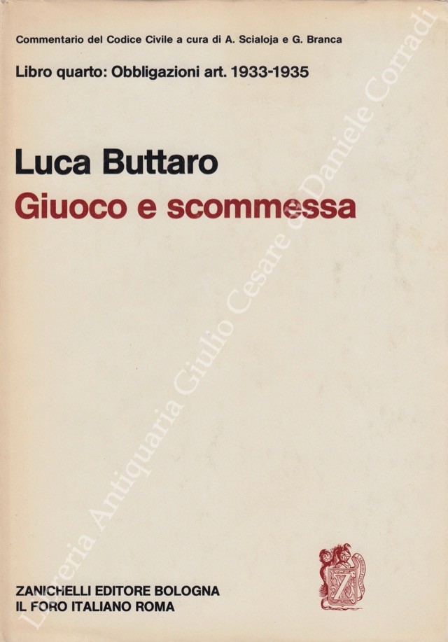 Del giuoco e della scommessa. Art. 1933-1935