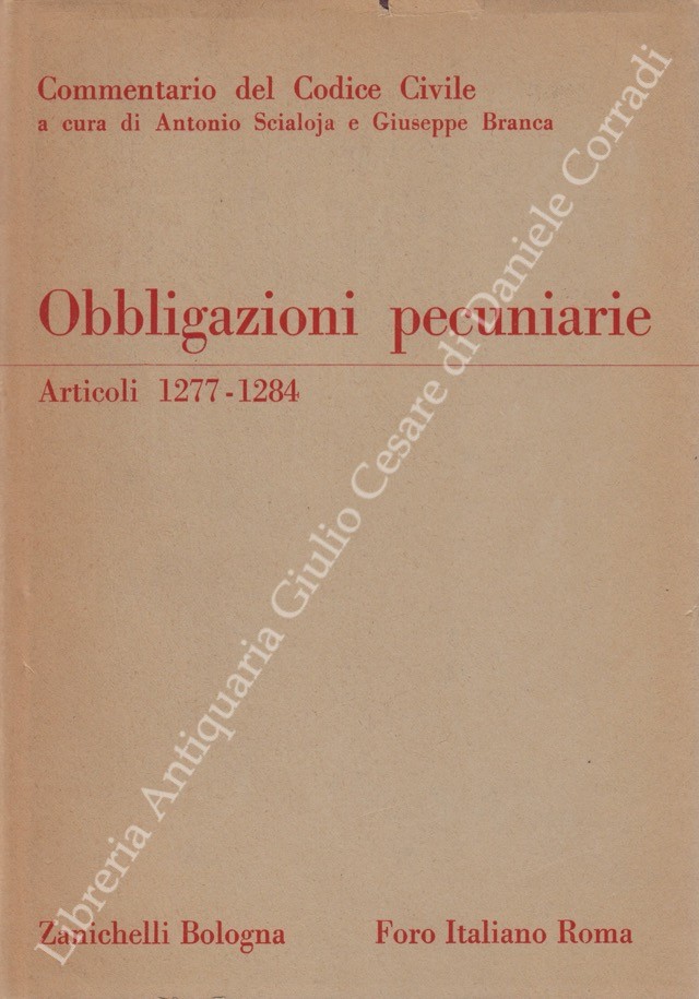 Obbligazioni pecuniarie. Art. 1277-1284