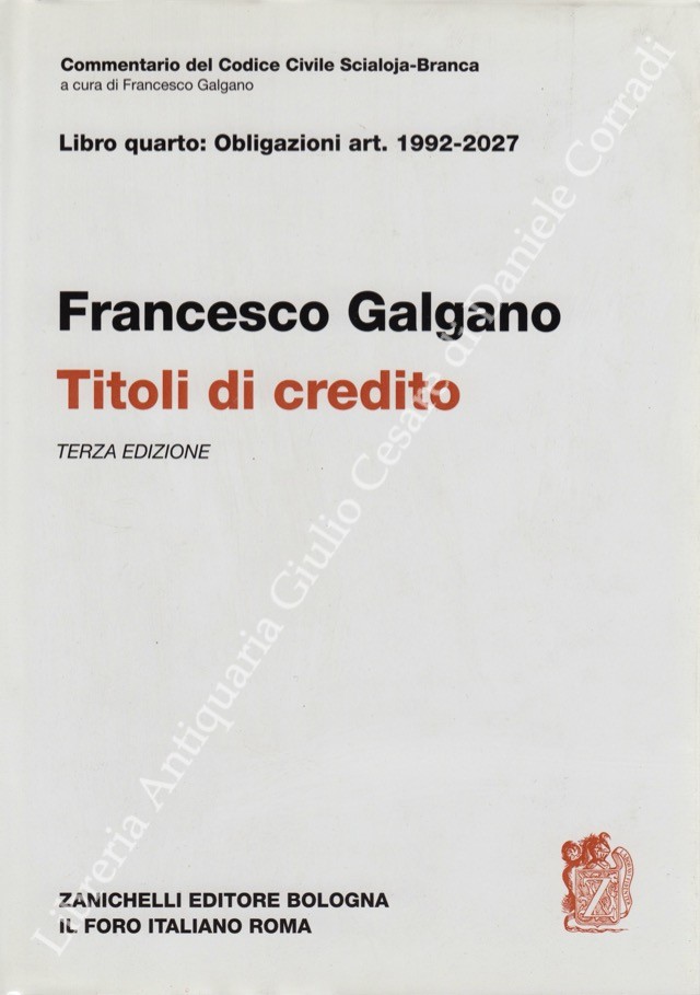 Dei titoli di credito. Art. 1992-2027