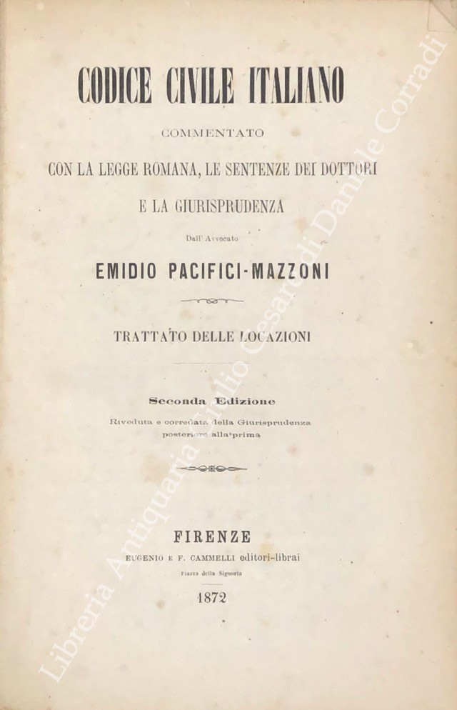 Codice civile italiano commentato con la legge romana