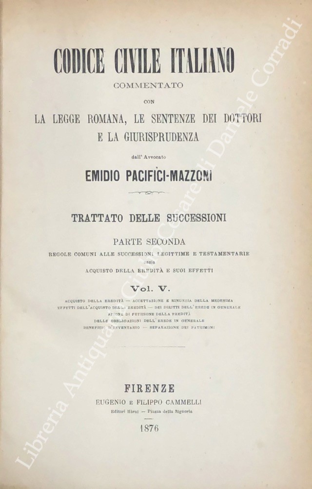 Codice civile italiano commentato con la legge romana