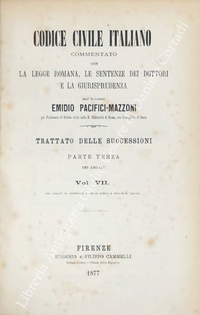 Codice civile italiano commentato con la legge romana
