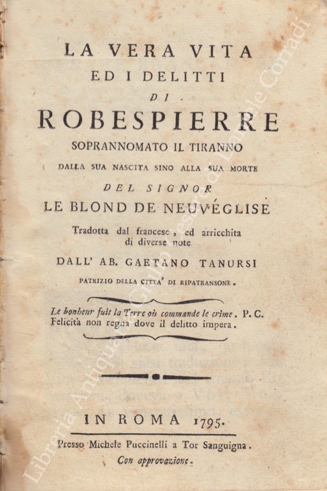 La vera vita ed i delitti di Robespierre
