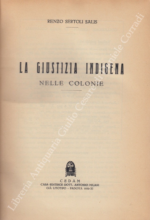 La giustizia indigena nelle colonie