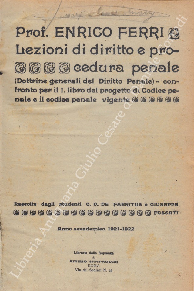 Lezioni di diritto e procedura penale