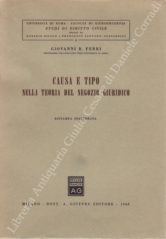 Causa e tipo nella teoria del negozio giuridico