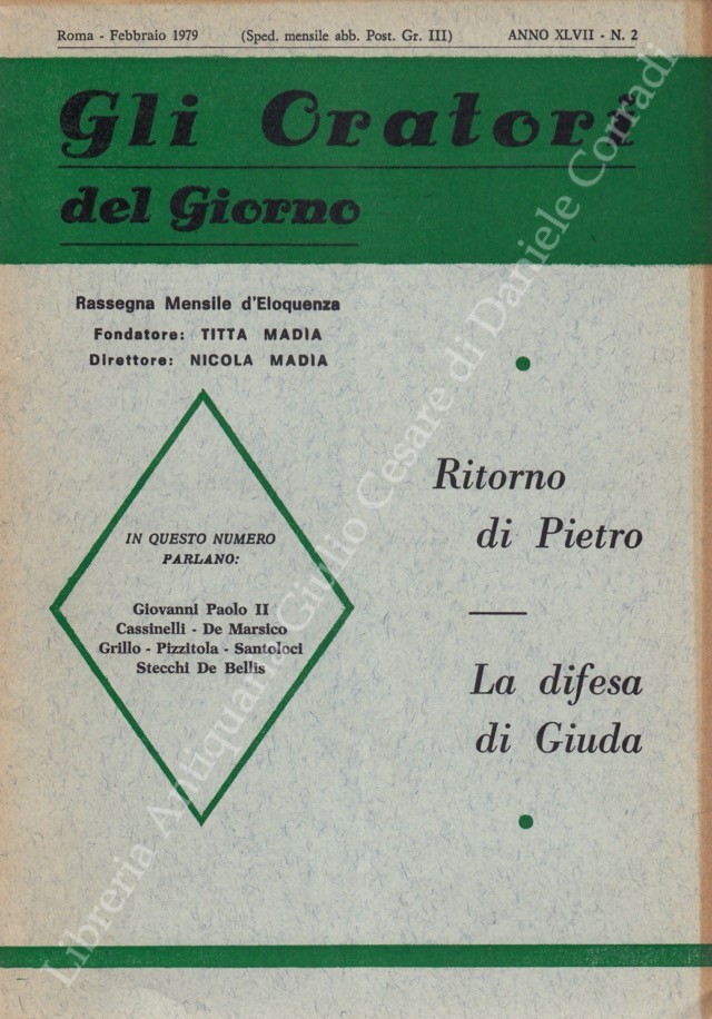 Gli oratori del giorno. Rassegna mensile d'eloquenza. Anno XLVII - Numero 2. Febbraio 1979