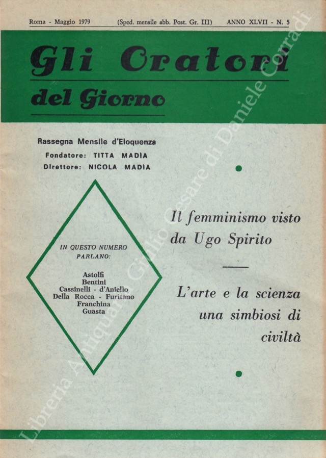 Gli oratori del giorno. Rassegna mensile d'eloquenza. Anno XLVII - Numero 5. Maggio 1979