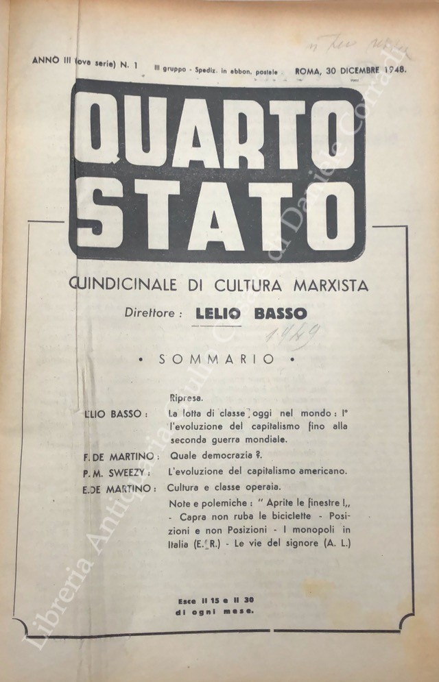 Il quarto stato quindicinale di cultura marxista