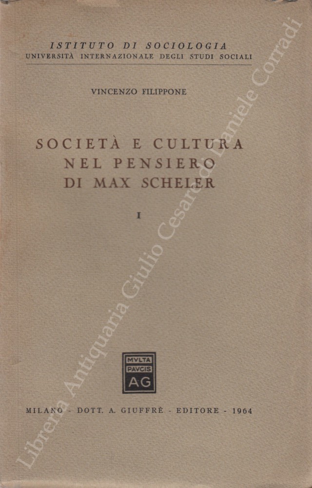 Società e cultura nel pensiero di Max Scheler