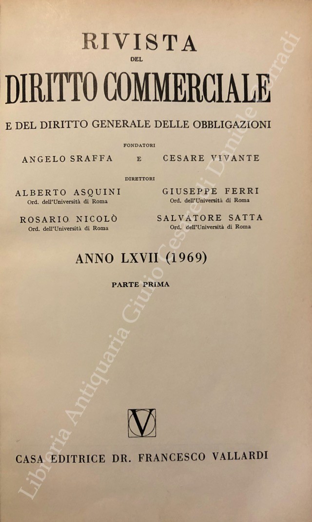 Rivista del Diritto Commerciale e del diritto generale delle obbligazioni