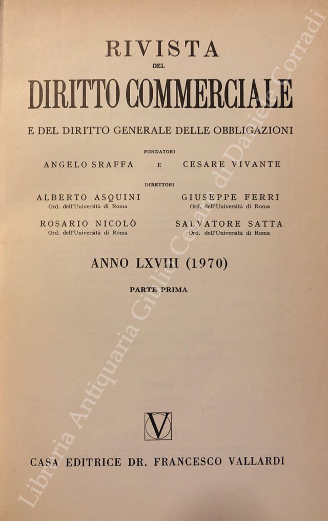 Rivista del Diritto Commerciale e del diritto generale delle obbligazioni