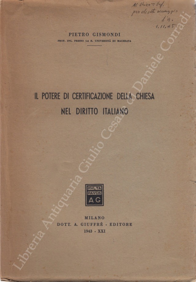 Il potere di certificazione della chiesa