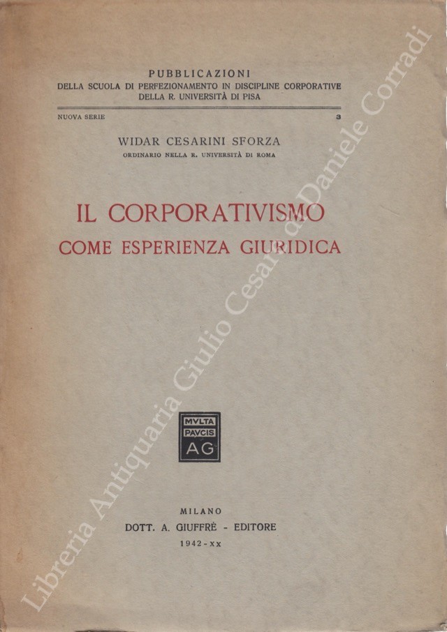 Il corporativismo come esperienza giuridica