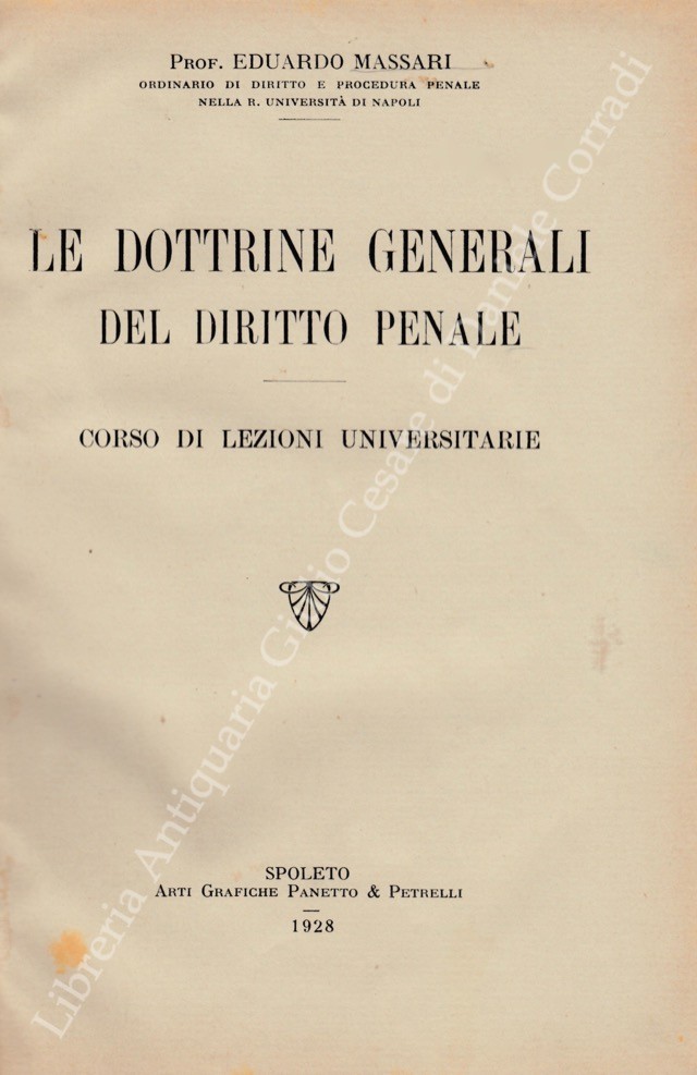 Le dottrine generali del diritto penale