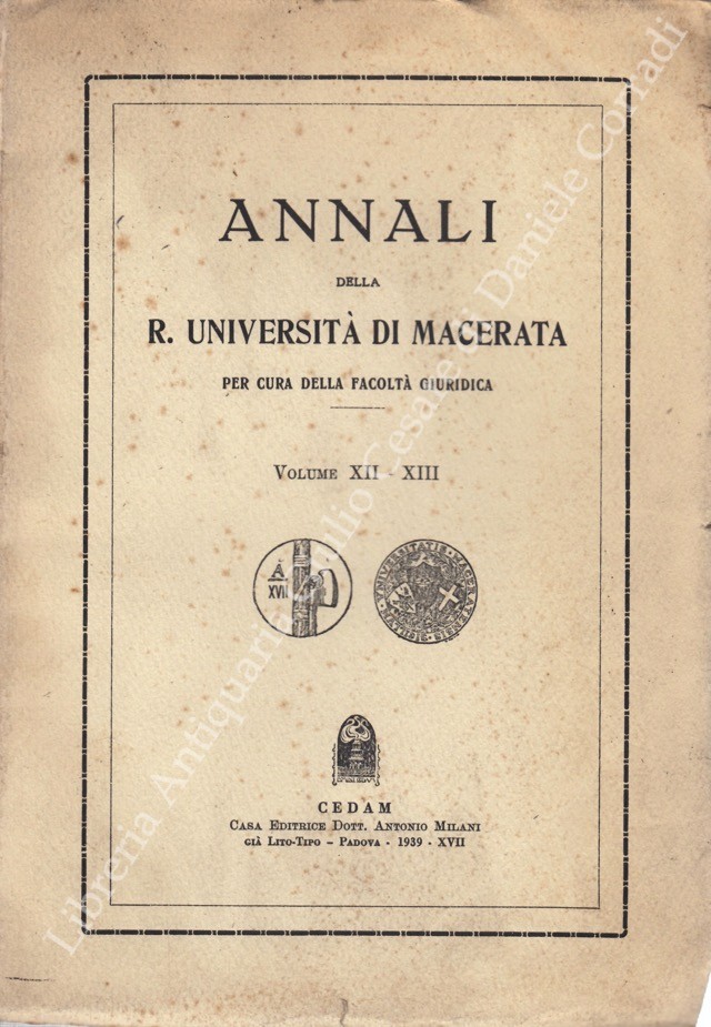 Annali della Facoltà di Giurisprudenza dell'Università di Macerata