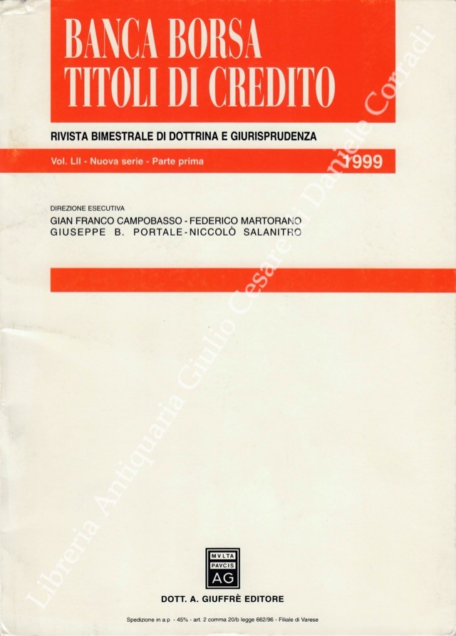 Banca borsa e titoli di credito. Rivista di Dottrina e Giurisprudenza