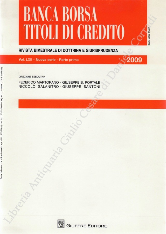 Banca borsa e titoli di credito. Rivista di Dottrina e Giurisprudenza