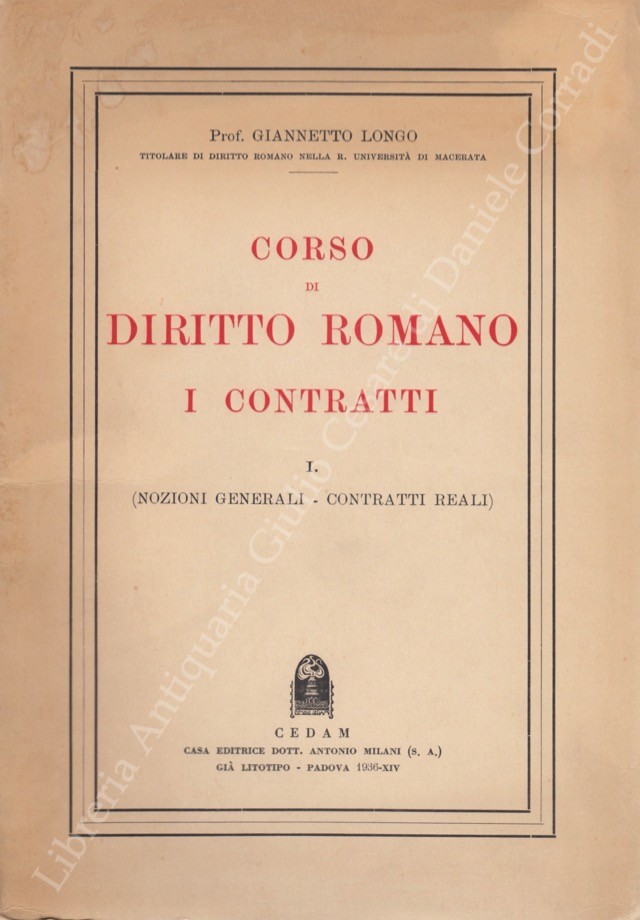 Corso di diritto romano. I contratti