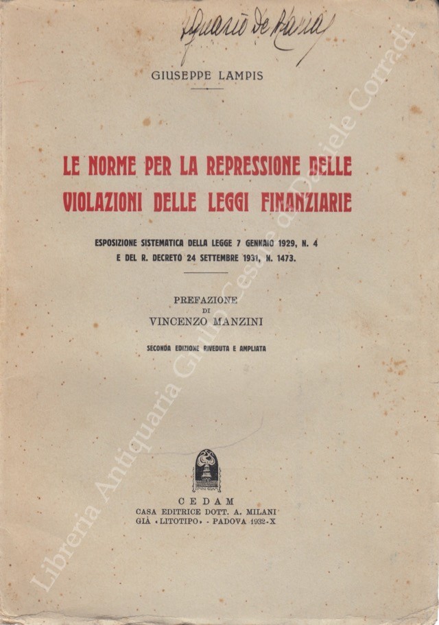 Le norme per la repressione delle violazioni delle leggi finanziarie