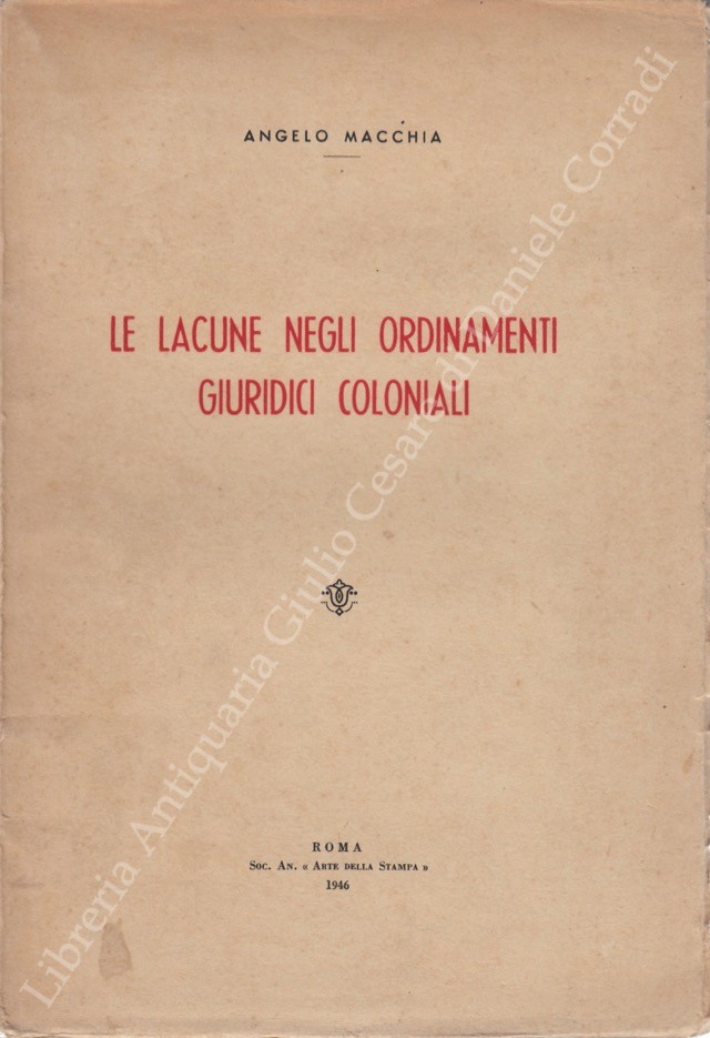 Le lacune negli ordinamenti giuridici coloniali