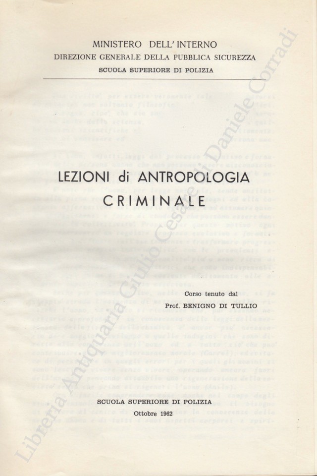 Lezioni di antropologia criminale