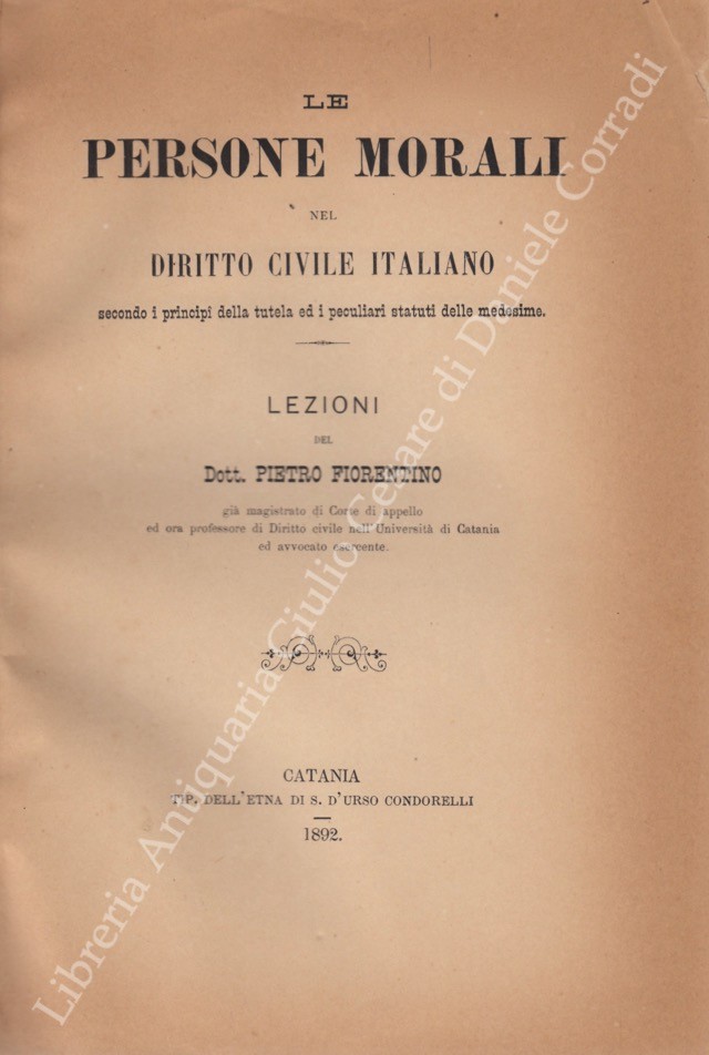 Le persone morali nel diritto civile italiano