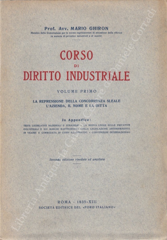 Corso di diritto industriale