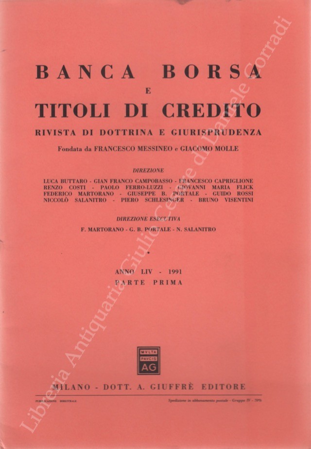 Banca borsa e titoli di credito. Rivista di Dottrina e Giurisprudenza
