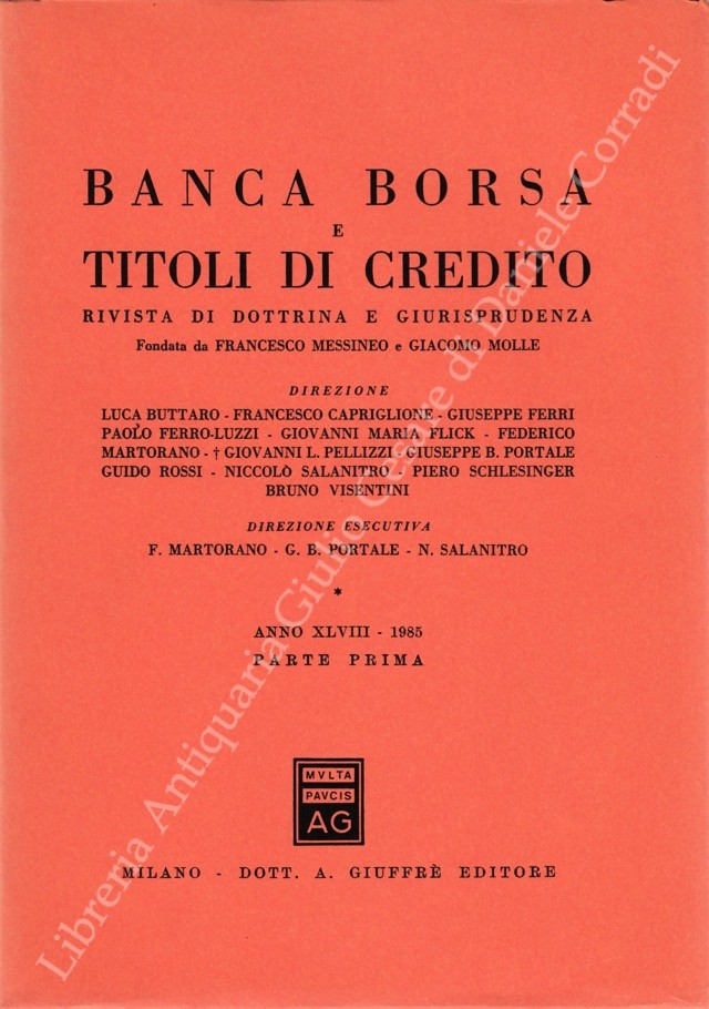 Banca borsa e titoli di credito. Rivista di Dottrina e Giurisprudenza