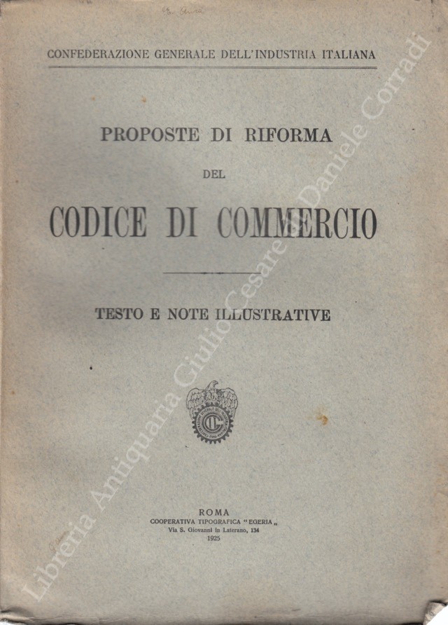 Proposte di riforma del codice di commercio